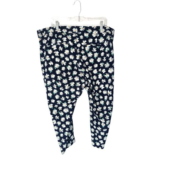 Old Navy Blue Floral Print Plus Career Office Work Business Pixie Pants Size 20 - Picture 10 of 13